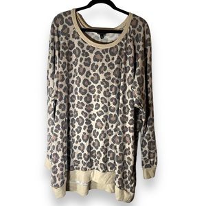 Torrid Long Sleeve Cheetah Pullover Tshirt